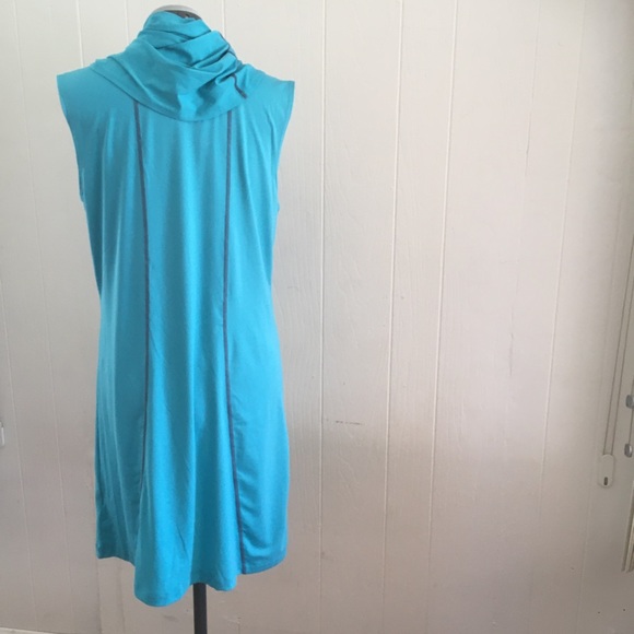 NWOT Black tip Turquoise beach sleeveless, hoodie dress size L - Picture 6 of 8